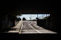 Empty underpass of a road in the italian countryside on a clear day in autumn Royalty Free Stock Photo