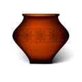 Clay pot isolated on white Royalty Free Stock Photo