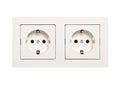 Empty, unplugged european wall outlet close up isolated Royalty Free Stock Photo