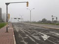 Empty Urban Highway, Montevideo, Uruguay Royalty Free Stock Photo