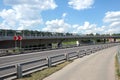 Empty urban highway and pedestrian way Royalty Free Stock Photo