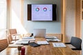 Empty urban meeting room. Interior of meeting room in modern office Royalty Free Stock Photo