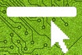 Empty url with computer arrow and copy space
