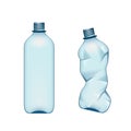 Empty Used Normal And Crumpled Plastic Bottle