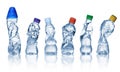 Empty used plastic bottles