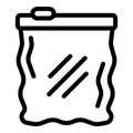 Empty vacuum bag icon outline vector. Snack cook