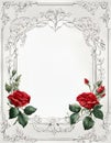 empty valentines day frame with roses mockup with copy space Royalty Free Stock Photo