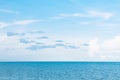 Empty vast blue ocean horizon and clear sky slightly clouds in summer Royalty Free Stock Photo