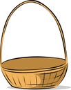 Empty Vector Easter Basket Sketch Illustration - place anything in the basket