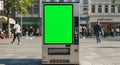 Empty Vending Machine Awaits Custom Design in Busy City Square