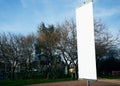 Empty vertical banner on the city square