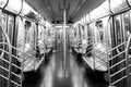 An empty view of a NYC Subway train