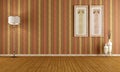 Empty vintage interior with elegant wallpaper Royalty Free Stock Photo
