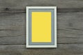 Empty Vintage photo frame on old wood background Royalty Free Stock Photo