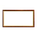 empty vintage photo frame,wood frame isolated on white background,interior decorative object Royalty Free Stock Photo