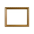 empty vintage photo frame,wood frame isolated on white background,interior decorative object Royalty Free Stock Photo