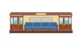 Empty Vintage Train Interior Vector, vector design Generative AI Royalty Free Stock Photo