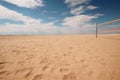empty volleyball court delineated in the sand