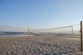 Empty Volleyball court at dusk on an Atlantic City Beach Royalty Free Stock Photo