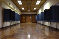 Empty voting booths in a polling station