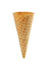 Empty waffle ice cream cone with smooth edge