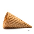 Empty Waffle Ice Cream Cone on White Background Royalty Free Stock Photo