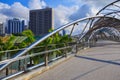 Walk way on The Helix bridge in Singapore Royalty Free Stock Photo