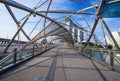 Walk way on The Helix bridge in Singapore Royalty Free Stock Photo
