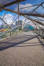 Walk way on The Helix bridge in Singapore Royalty Free Stock Photo