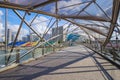 Walk way on The Helix bridge in Singapore Royalty Free Stock Photo