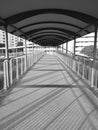 Empty walkway in black and white