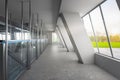 Empty walkway with glass barrier Royalty Free Stock Photo