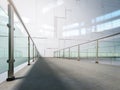 Empty walkway with glass barrier Royalty Free Stock Photo