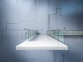 Empty walkway with glass barrier Royalty Free Stock Photo