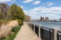 Empty Walkway along the East River on Roosevelt Island during Spring in New York City
