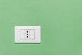 Empty Wall Socket on a Green Wall Royalty Free Stock Photo