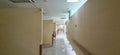 An empty ward corridor in a hospital for outpatient care. Royalty Free Stock Photo