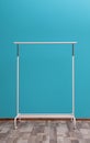 Empty wardrobe rack for clothing and shoes Royalty Free Stock Photo