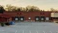 Empty Warehouse Loading Dock and Parking Lot Royalty Free Stock Photo