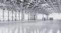 Empty warehouse in white color.