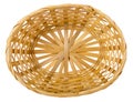 Empty Weaved Straw Basket Isolated Royalty Free Stock Photo