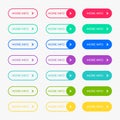 Empty web buttons. Colorful navigation long web button. Vector watercolor shiny to action icon set Royalty Free Stock Photo