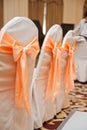 Empty wedding chairs elegantly decorated Royalty Free Stock Photo