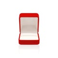 Empty wedding red box for a ring isolated on a white