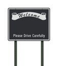 Empty Welcome road sign template