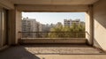 Empty White Balcony: A Captivating Glimpse Of Suburban Ennui Royalty Free Stock Photo