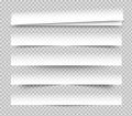 Empty white banners with shadow. Paper blurb banner. Web vector header. Interface with gray shade. Blank stickers set Royalty Free Stock Photo