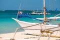 Empty White beach of Boracay island in the daytime. Royalty Free Stock Photo