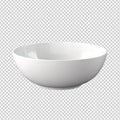 Empty white bowl isolated on transparent background Royalty Free Stock Photo