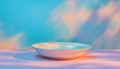 Empty white bowl on a pastel background Royalty Free Stock Photo